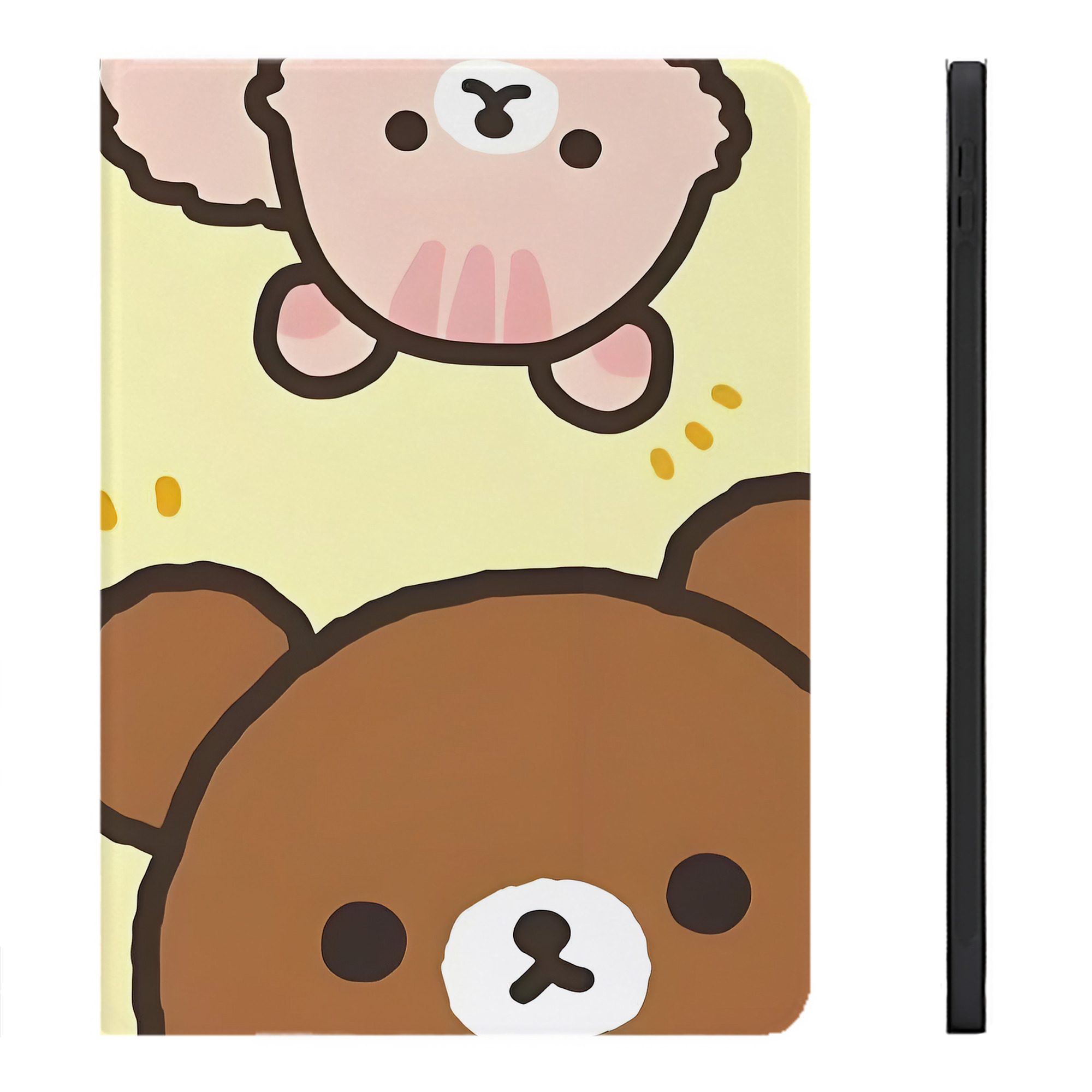 （画像用） リラックマ リラックマ キイロイトリ Rilakkuma Korilakkuma Kiiroitori IPadケース ペンホルダー付き ブックスタイルデザイン